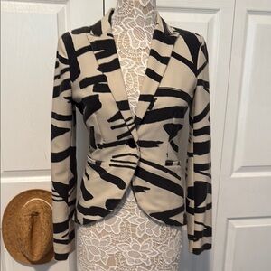 Only Black and Cream Patterned Blazer EU 38/S